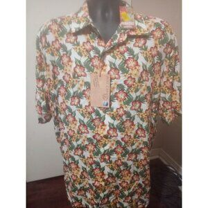 Roundtree Yorke Caribbean Short-Sleeve XL Multicolor Floral Paradise Shirt NWT